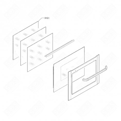 VETRO INTERNO PORTA CON CODICE 312C ORIGINALE FORNI, FORNELLI ELETTRICI E A GAS - 3560849030