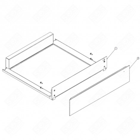 PANNELLO ANTERIORE CASSETTO NERO (CODICE 2) FORNI, FORNELLI ELETTRICI E A GAS - 573867