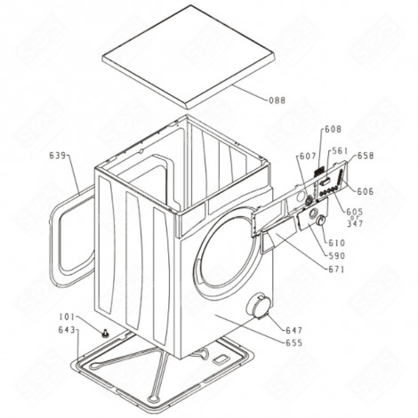 PIEDE REGOLABILE PS-10 ENS. (RIFERIMENTO 101) LAVATRICE - 499533