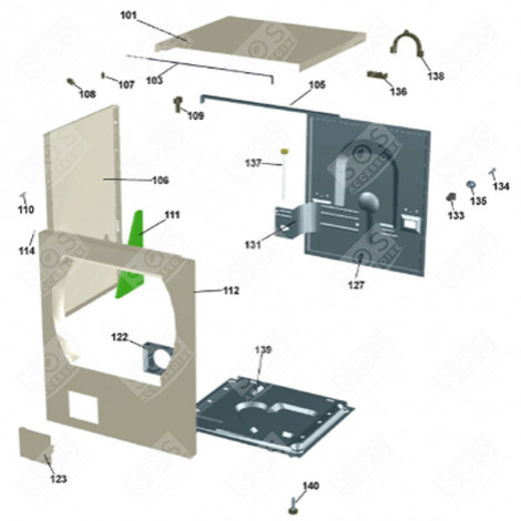 PANNELLO SUPERIORE (CODICE 101) LAVATRICE - 503175