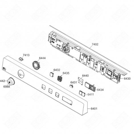 PANNELLO DI COMANDO T754C (CODICE 6401) ASCIUGATRICE - 494529