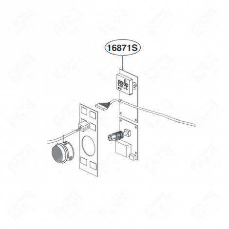 SCHEDA ELETTRONICA, MODULO DISPLAY (16871S) FORNI A MICROONDE - EBR81500928