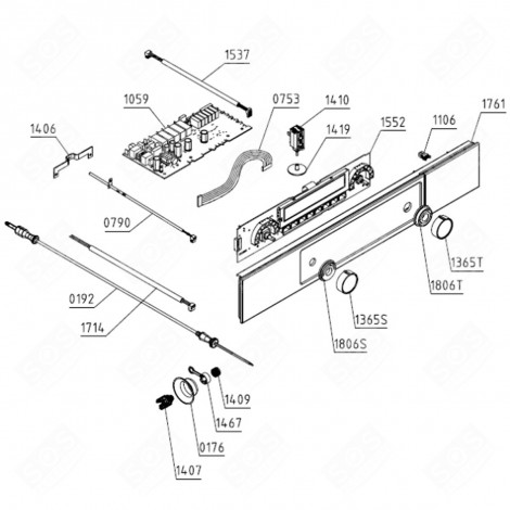 PANNELLO FRONTALE VETRO 6_ 273 ST (CODICE 1761) FORNI, FORNELLI ELETTRICI E A GAS - 794343