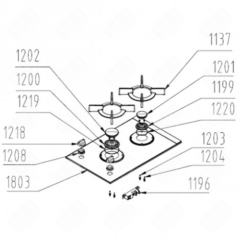 CAPPELLO DEL BRUCIATORE (CODICE 1201) PIANO COTTURA - 405668