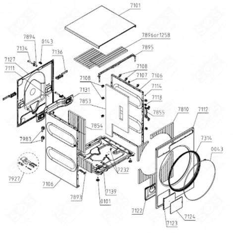 COPERCHIO FILTRO (CODICE 7124) LAVATRICE - 559500