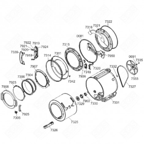 ANELLO DI TENUTA WM-80 (CODICE 7329) LAVATRICE - 370637