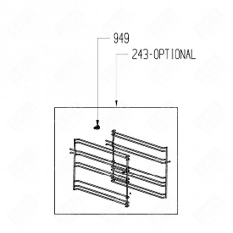 GRADIN LATERALE DESTRO + GUIDA TELESCOPICA (CODICE 243) FORNI, FORNELLI ELETTRICI E A GAS - 210443593