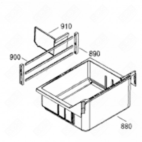 SUPPORTO (RIFERIMENTO 890) FRIGORIFERO, CONGELATORE - 7420552