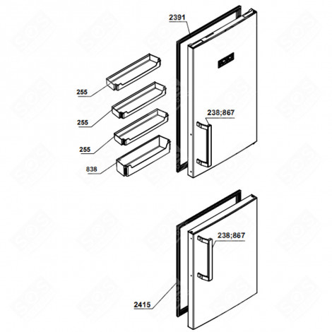 BALCONCINO BOTTIGLIE N. DI RIF. 838 FRIGORIFERO, CONGELATORE - 4652180500