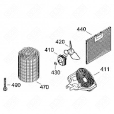 ALETTE DEL VENTILATORE (CODICE 420) FRIGORIFERO, CONGELATORE - 6299699