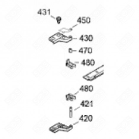 ASSE DELLA CERNIERA (CODICE 421) FRIGORIFERO, CONGELATORE - 7113691