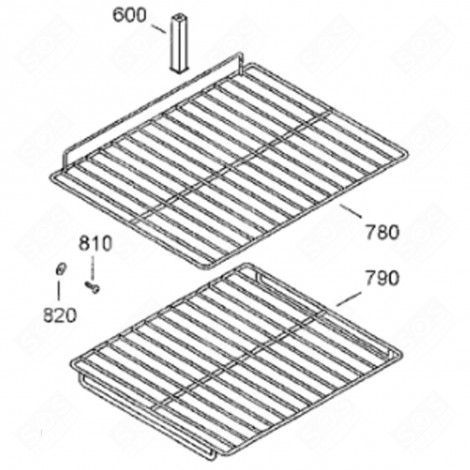 RIPIANO, SCAFFALE BIANCO CON ARRESTO (CODICE 780) FRIGORIFERO, CONGELATORE - 7112981