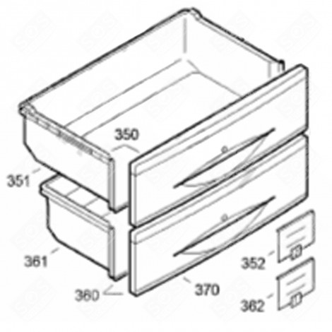 CASSETTO COMPLETO (CODICE 350) FRIGORIFERO, CONGELATORE - 9791177