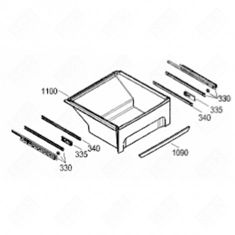 CASSETTO COMPARTIMENTO 0°C (CODICE 1100) FRIGORIFERO, CONGELATORE - 9290564