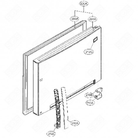 MANIGLIA SENZA DECORAZIONE PER CONGELATORE (CODICE 212A) FRIGORIFERO, CONGELATORE - MEB62355101