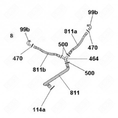 TUBO DI SPRUZZATURA SINISTRO (CODICE 811B) LAVATRICE - 41037503