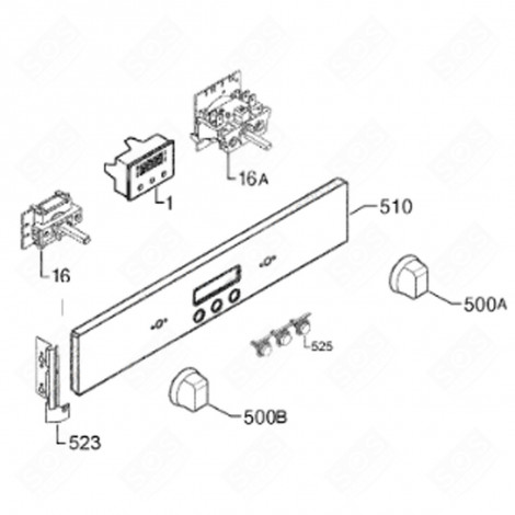 PULSANTE SELETTORE (CODICE 500B) FORNI, FORNELLI ELETTRICI E A GAS - 3550410801