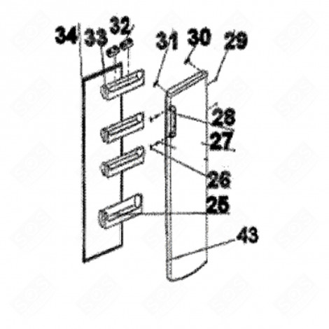 BALCONCINO / MENSOLA PER BOTTIGLIE (CODICE 25) FRIGORIFERO, CONGELATORE - 138F25