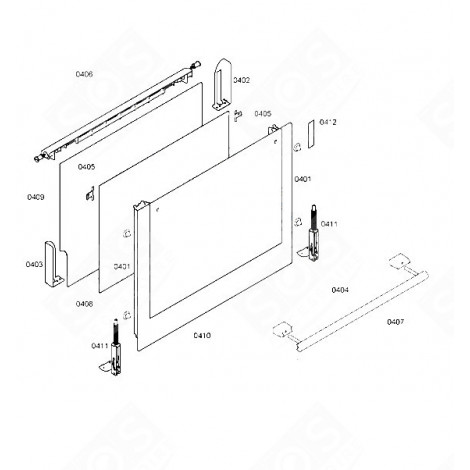 VETRO ANTERIORE (RIF. 0410) FORNI, FORNELLI ELETTRICI E A GAS - 00476052