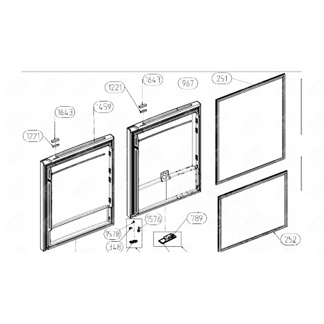 PORTA PARTE CONGELATORE (CODICE 997) FRIGORIFERO, CONGELATORE - 4925521100