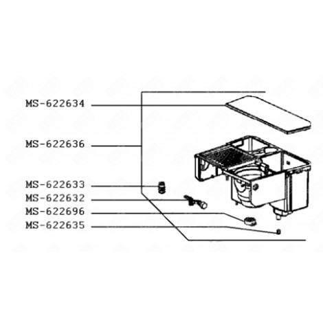 SERBATOIO (CODICE DI RIFERIMENTO MS-622636) MACCHINA DA CAFFÃ, CAFFETTIERA - MS-622636