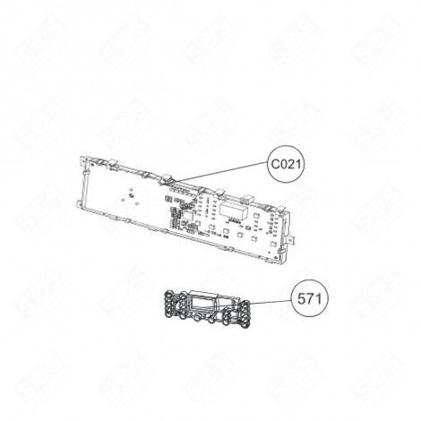 SCHEDA ELETTRONICA, MODULO DI POTENZA (RIFERIMENTO C021) LAVATRICE - 2331301000