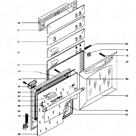 PORTA (RIFERIMENTO 23) FORNI, FORNELLI ELETTRICI E A GAS - 95X1329