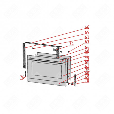 VETRO ESTERNO (CODICE N°72) FORNI, FORNELLI ELETTRICI E A GAS - 1068821, 30500200018