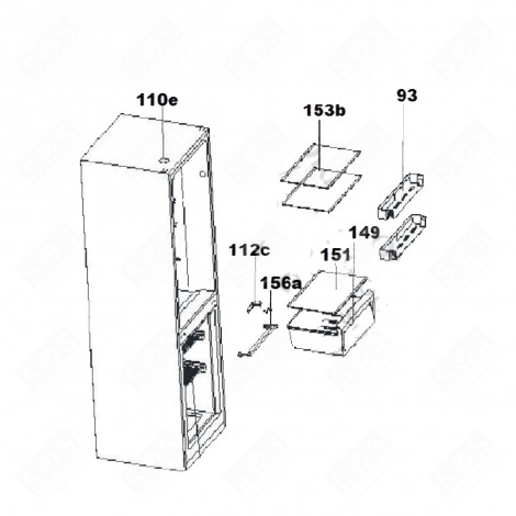 RIPIANO IN VETRO CODICE 153B FRIGORIFERO, CONGELATORE - 49122707