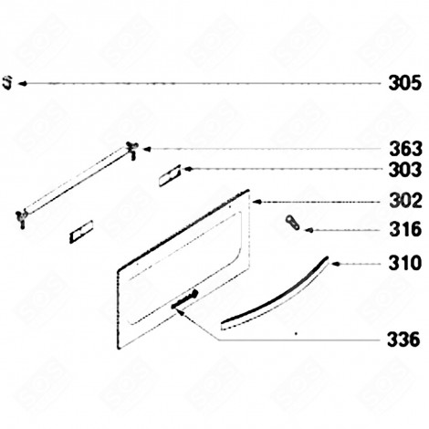 VETRO DELLA PORTA (CODICE 302) FORNI A MICROONDE - 74X0305