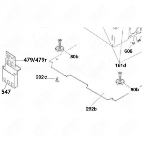 PIEDE POSTERIORE DA 18/25 (CODICE 80B) LAVATRICE - 43023570