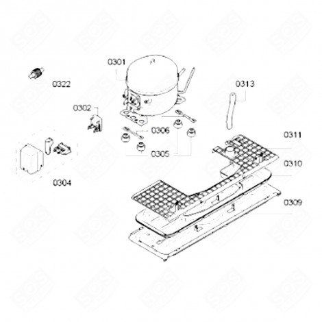 VASCHETTA DI CONDENSA (CODICE 0310) FRIGORIFERO, CONGELATORE - 00749075