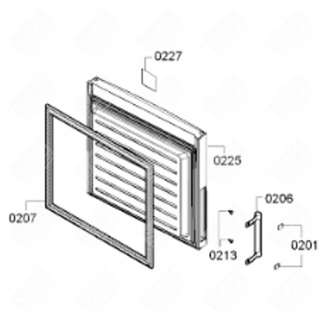 GUARNIZIONE DELLA PORTA DEL CONGELATORE (RIFERIMENTO 207) FRIGORIFERO, CONGELATORE - 00687499