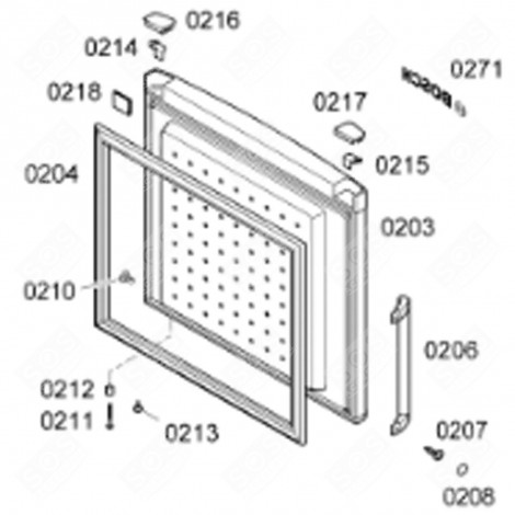 PORTA DEL CONGELATORE (0203) FRIGORIFERO, CONGELATORE - 00686102