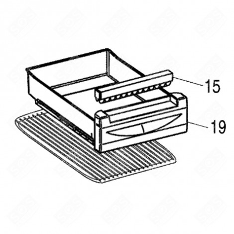 SET CASSETTO + FACCIATA INDICATORE 19 ORIGINALE FRIGORIFERO, CONGELATORE - C00278735, 482000087692