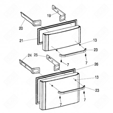 GUARNIZIONE CASSETTO INFERIORE ORIGINALE (CODICE 26) FRIGORIFERO, CONGELATORE - C00304266, 482000089629