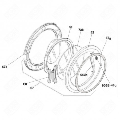 TELAIO INTERNO (RIF. 67D) LAVATRICE - 41044326