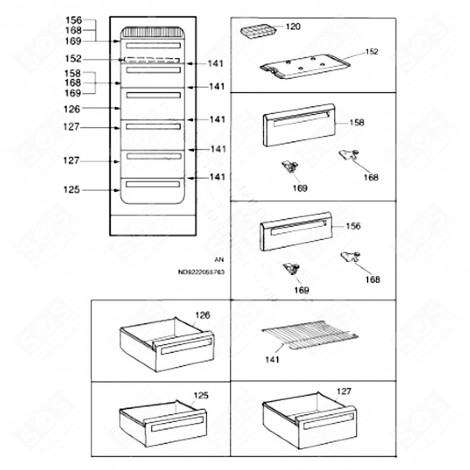 CESTELLO ORIGINALE (CODICE 125) FRIGORIFERO, CONGELATORE - 2058993268