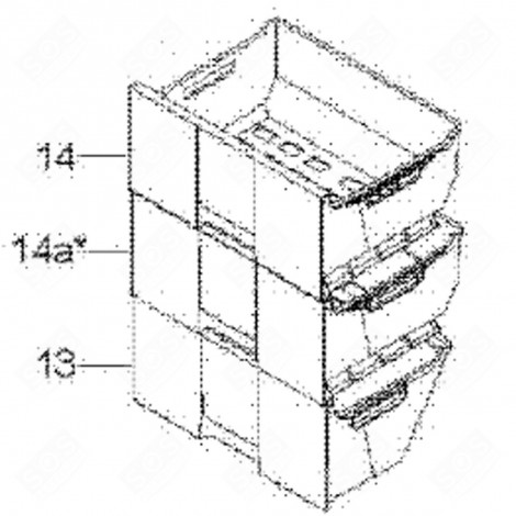 CASSETTO CENTRALE (CODICE 14A) FRIGORIFERO, CONGELATORE - 579F28