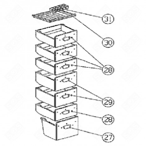 CASSETTO (RIFERIMENTO 28) FRIGORIFERO, CONGELATORE - 580C67