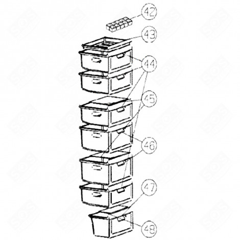 CASSETTO (RIFERIMENTO 46) FRIGORIFERO, CONGELATORE - 579F22