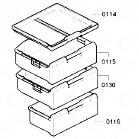 CASSETTO CONGELATORE (RIFERIMENTO 116) ORIGINALE FRIGORIFERO, CONGELATORE - 00741476, 741476