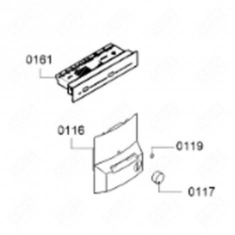 MODULO DI CONTROLLO ORIGINALE NON PROGRAMMATO (RIFERIMENTO 0161) FRIGORIFERO, CONGELATORE - 12011702, 12024027