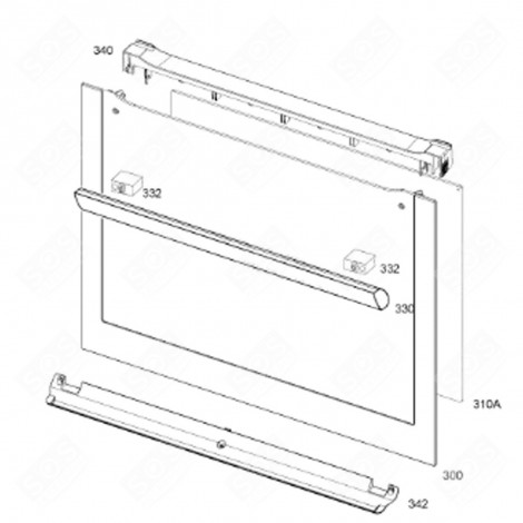 VETRO PORTA ESTERNO ACCIAIO INOX ORIGINALE (RIFERIMENTO 300) FORNI, FORNELLI ELETTRICI E A GAS - 5613093060 