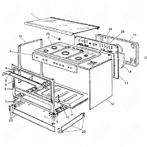 COPERCHIO (CODICE 1) FORNI, FORNELLI ELETTRICI E A GAS - 95X2469