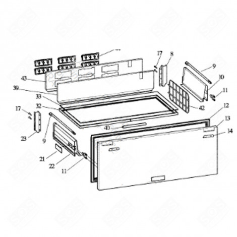 FACCIATA DEL CASSETTO ARGENTO ORIGINALE (CODICE 13) FRIGORIFERO, CONGELATORE - C00140740, C00288578