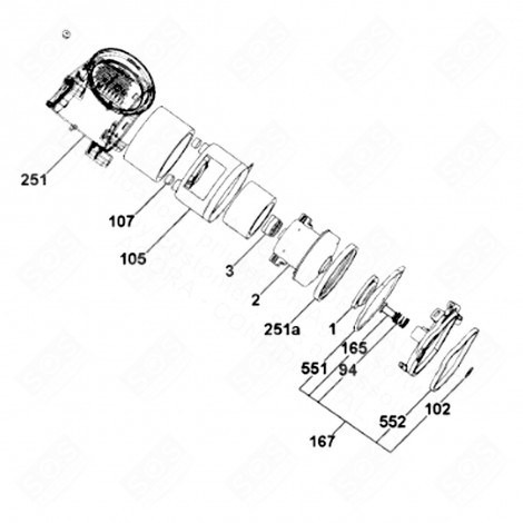 MOTORE COMPLETO (CODICE 2) ASPIRAPOLVERE - 48002037 