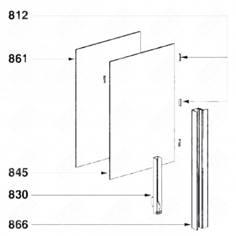 VETRO INTERNO (SEGNO N°861) FORNI, FORNELLI ELETTRICI E A GAS - 72X0738