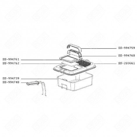 SUPPORTO PER MANIGLIA DEL COPERCHIO (CODICE SS-994761) FRIGGITRICE - SS-994761