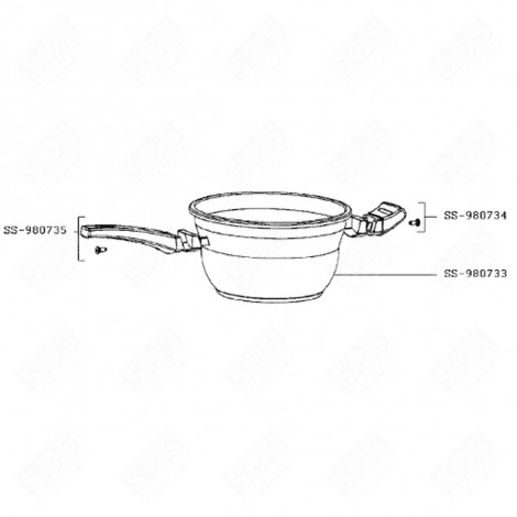 MANIGLIA LUNGA DEL CESTELLO (CODICE SS-980735) VAPORIERE, CUOCITORI A VAPORE - SS-980735